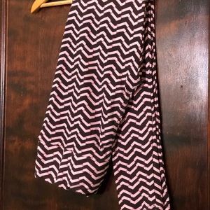 LuLaRoe TC Leggings Pink/Brown Chevron NWOT
